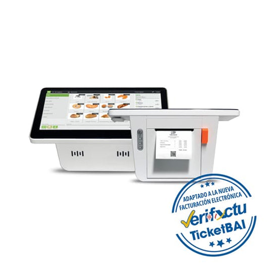 VERIFACTU TPV táctil con impresora de tickets. Tiendas, bares, restaurantes, peluquerías y comercios