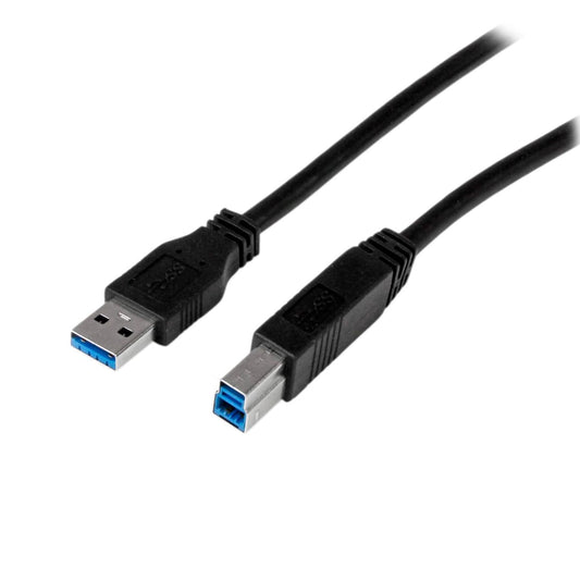 Cable 3.0 USB-A a USB-B, 1.8 m, Negro